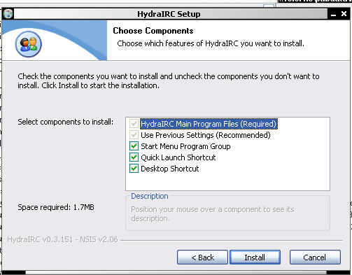 Installation de HydraIRC