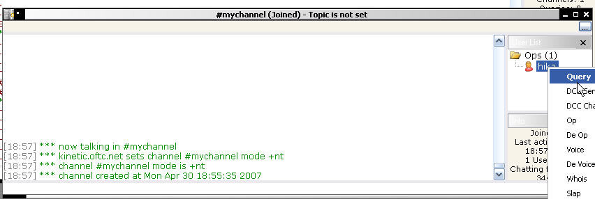 Query message prive