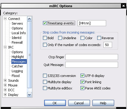 Options de messages
