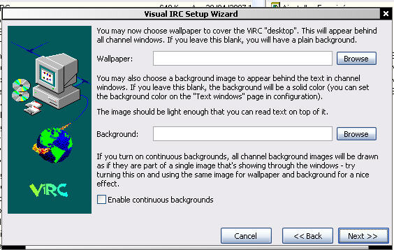 Wizard VisualIRC (options 1)